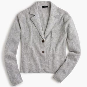 J. Crew Small Wool Sweater Soft Blazer Gray Pocket
